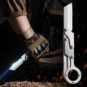 Coltello Pieghevole Compatto in Acciaio Inossidabile Leggero con Lama Affilata, Design Resistente, Impugnatura a Due Mani per Attrezzi da Sopravvivenza all'Aperto - Product Image 5