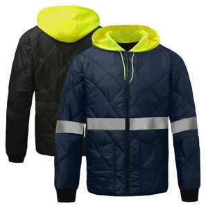 Chaqueta de Trabajo Reflectante de Invierno con Impresión Personalizada al por Mayor, con Luz LED Intermitente, 100% Poliéster, Ropa de Trabajo de Alta Visibilidad para Hombre - Product Image 4