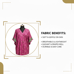 Caftán de Seda Floral Morado Premium con Cuello en V y Volantes en la Parte Inferior, Vestido de Noche de Alta Calidad Hecho a Mano, Obra Maestra en Seda - Product Image 5