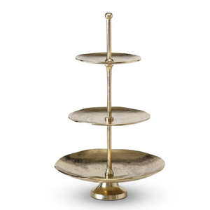 Handmade Hammered Aluminum Dessert Holder Luxury 3 Tier Gold Metal <b>Cake</b> <b>Stand</b> For Wedding Parties And Home Decoration On Sale - Product Image 1