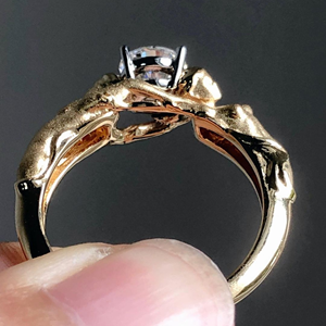 แหวนหมั้นเพทาย1.50กะรัตสีเหลืองทอง10K ประดับด้วยง่ามสำหรับงานปาร์ตี้ - Product Image 3