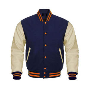Veste universitaire en cuir véritable rose et blanc pour homme, coupe classique, col montant, fermeture boutonnée, couleur unie, respirante, écologique - Product Image 5