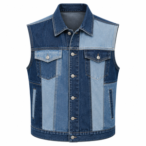 Fournisseur de vestes en jean : Veste sans manches en jean pour homme sur mesure avec tissu de qualité supérieure et multiples effets de lavage - Product Image 2