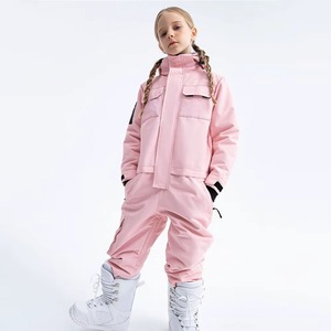 High Quality Children Heated Light Blue <b>Waterproof</b> Ski Jumpsuit Hood Zipper Closure Synthetic Insulation Outdoor Winter Wear - Product Image 3