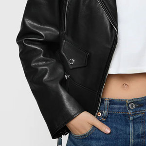 Chaqueta de Cuero para Mujer, Estilo Pakistaní, Color Negro, Talla Grande, para Invierno y Primavera - Product Image 6