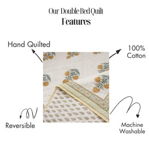 Parure de lit de luxe en coton 300 fils, imprimée pigmentairement, motif floral Jaipur, écologique, durable, toutes saisons, réversible, lavable en machine - Product Image 5