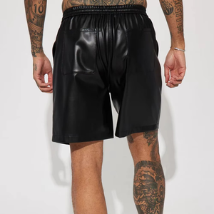 Shorts en cuir pour hommes – Nouvelle collection été et combat – Shorts décontractés 100 % cuir pour hommes - Product Image 2