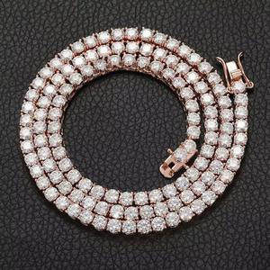 สร้อยคอเทนนิสเพชรทรงกลมทองคำแท้ 14K 18K แบบขายส่ง สร้อยคอแบบ Eternity Choker สำหรับผู้หญิง เครื่องประดับชั้นดี ของขวัญ - Product Image 5