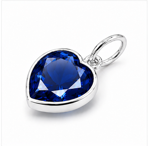 Pendentif en argent saphir bleu, collier en forme de cœur, bijoux en argent sterling 925, pierre précieuse bleue, cadeau d'amour - Product Image 3