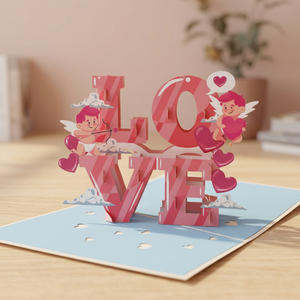 Best Seller Love Cupid Pop <b>Card</b> Custom Laser Cut Design Offset Printing Flower Valentine's Day Style Handmade 3D Vietnam Paper - Product Image 5