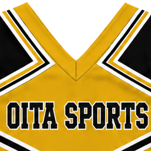 Haut d'uniforme de cheerleading doré sans manches, col en V, pour femmes et filles, idéal pour la performance d'équipe, la danse, l'entraînement et la compétition - Product Image 6