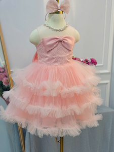 Vestido Maxi Casual para Niñas al por Mayor con Lazo 3D y Múltiples Capas, Estilo Halter, ODM para Toda Ocasión - Product Image 5