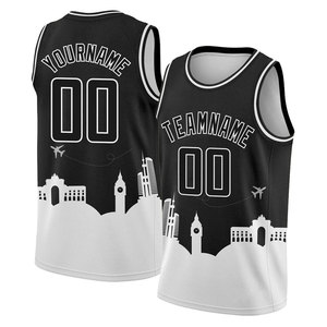 Personalized Team Name Number Custom Printed Breathable 100% Polyester Basketball Jersey Sleeveless Tank Top for Adult <b>Men</b> - Product Image 1