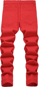 Service de conception OEM, jeans en denim délavé pour homme, coupe classique, couleur unie, vente en gros - Product Image 3
