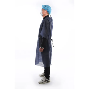 Bata de Laboratorio Unisex Profesional de Poliéster + Algodón, Blanca, Mangas Largas, Bolsillos Profundos, Tejido de Punto, Detección de Agujas, para Uso Hospitalario - Product Image 1