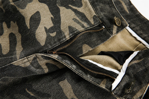 Pantalones Cortos de Mezclilla para Hombre al por Mayor de Fabricante, Estilo Camuflaje, Cargo, de Tela Vaquera, Holgados, Vintage, con Dobladillo Desgastado, para Exteriores - Product Image 3