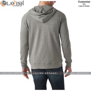 เสื้อสเวตเตอร์มีฮู้ดสำหรับผู้ชาย, เสื้อกันหนาวขนแกะมีซิปและโลโก้ตามสั่งเป็นมิตรกับสิ่งแวดล้อม - Product Image 2