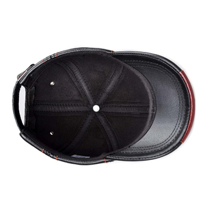 Luxury Genuine Leather Baseball <b>Cap</b> Adjustable Hat Puff Printing Plain Casual Streetwear <b>Men</b> Women - Product Image 3
