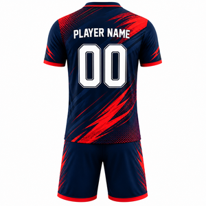 Ensemble de maillots de football pour adultes à manches courtes, sublimation, shorts, kit d'entraînement personnalisé vierge pour équipe, respirant, sans marque - Product Image 2