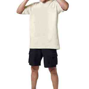 T-shirts d'été à manches courtes pour hommes - Vêtements décontractés en polyester/coton anti-boulochage, coupe classique, personnalisables - Product Image 5