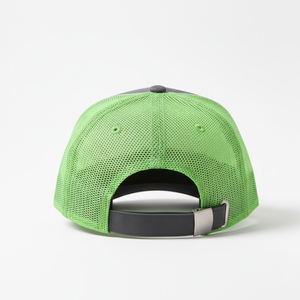 Custom Logo Multi-Color Wavy Stripe Mesh Trucker Hat - 6 Panel Grey and Green Snapback Cap Fashion Outdoor Sports Trucker Cap - Product Image 5