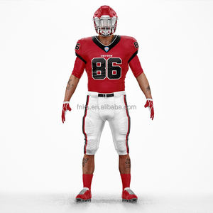 Maillot de football américain personnalisé, nouvelle saison, rouge et blanc, ensemble de football de club, manches courtes, 100% viscose/coton respirant, uniforme d'équipe - Product Image 5