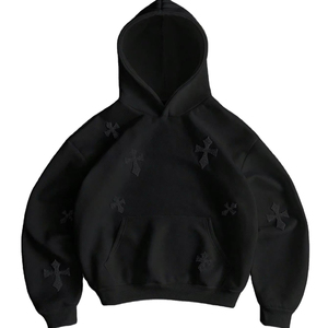 Sweat à capuche personnalisé brodé pour homme, coupe oversize, écologique, en molleton doux, pour usage quotidien, mode hiver - Product Image 1