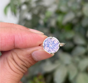 Lavender <b>Quartz</b> <b>Ring</b> Sterling Silver Round Cut Solitaire Handmade Gemstone Jewelry Minimalist Elegant Women <b>Ring</b> - Product Image 1