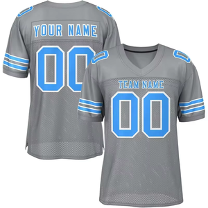 Maillot de football américain Ville Sports, style rétro estival, respirant, imprimé, manches courtes, impression numérique personnalisée, 100 % polyester mesh - Product Image 4