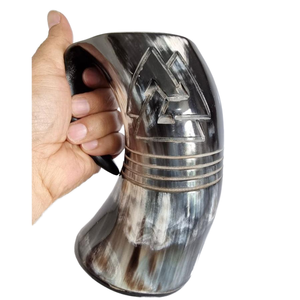 Corne de Viking de Style européen artisanat naturel réutilisable 550ml tasses à bière à isolation thermique pour pique-nique camping utilisation décorative Antique - Product Image 1