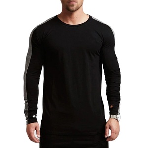 Camiseta informal de manga larga para hombre para gimnasio y deportes-Ajuste holgado 180 gramos de algodón primavera nuevas camisetas de entrenamiento y ropa para correr - Product Image 5