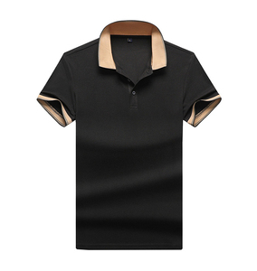 Chemise décontractée de golf pour homme rouge à col montant, manches courtes, imprimé numérique, anti-plis, logo frontal, tricotée unie 180g - Product Image 1