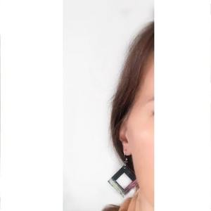 Boucles d'oreilles pendantes en bois de forme carrée, qualité export, légères et élégantes, bijoux pour cadeau d'anniversaire à prix réduit - Product Image 3