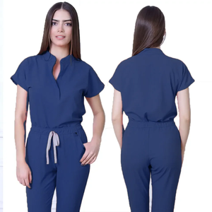 Conjuntos de Uniformes Médicos de Enfermería de Punto de Secado Rápido para Mujer, Manga Corta de Verano, Ropa de Trabajo para Hospital, Venta Caliente - Product Image 3