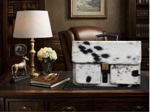 Leather Hair On <b>Laptop</b> Bag Cowhide Hairon Messenger Briefcase Business Office Shoulder Travel Bag LHLB-0006 - Product Image 5