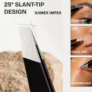 Pinzas para el vello facial de las mujeres, pinzas de precisión para mujeres y hombres, pinzas afiladas inclinadas para cejas - Product Image 3