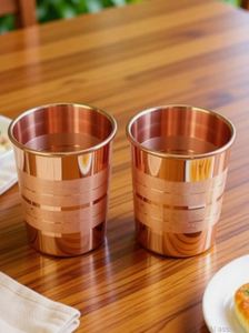 Ayurvedic Copper Glass Tumbler Wellness Drinking Water Cup Bulk Export Metal <b>Drinkware</b> Supplier India - Product Image 2