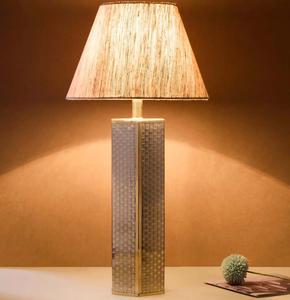 Contemporary Brass Table Lamp With Gold Mosaic Design E27 Base Decorative <b>Lighting</b> - Product Image 2