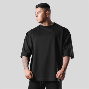 Camiseta Deportiva de Algodón para Hombre, 230G, Manga Corta, Corte Holgado, para Gimnasio, Fitness, Running, Tallas Grandes M-5XL - Product Image 1