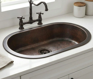 Lavabo de Cobre para Baño, Disponible en Diferentes Estilos, Portátil, de Gran Tamaño, para Decoración del Hogar, Venta al Por Mayor - Product Image 1