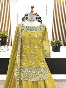 Nouvel ensemble exclusif indien pour femme, comprenant un Lehenga Choli en Georgette à broderies lourdes, séchage rapide, style traditionnel, pour mariage, avec Dupatta - Product Image 3