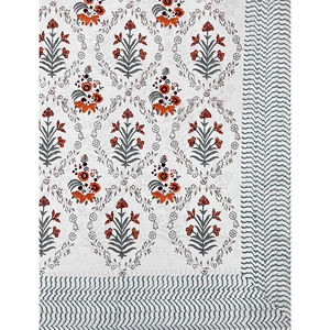 ผ้าปูที่นอนลายเรขาคณิตสีขาวคู่ ผลิตจากผ้าฝ้ายพิมพ์ลายด้วยมือ 200 เส้นด้าย ระบายอากาศได้ดี เหมาะสำหรับใช้ในบ้าน โรงแรม และโอกาสพิเศษ - Product Image 2