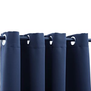 Blu Navy 54 "x 63" tende oscuranti tessuto con anelli Set 2 pezzi - Product Image 3