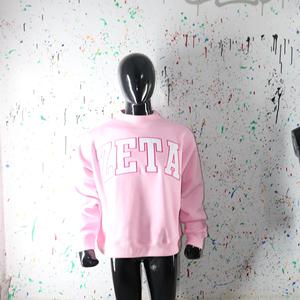 Sweat-shirt à col montant ZETA PINK 100% BLANC avec broderie appliquée, col large, CLUSH SPORTS - Product Image 5