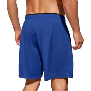Shorts bleu clair pour homme, séchage rapide, avec cordon de serrage à la taille, style bermuda décontracté à taille mi-haute - Product Image 3