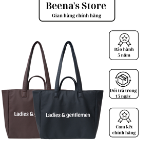 Beena's Black Letter Tote <b>Bag</b> with Back Zipper and Shoulder Handle 43x29x13cm for Ladies & Gentlemen Shopping - Product Image 4