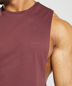 Camiseta sin mangas de gimnasio de algodón 100% personalizada para hombres, chalecos con sisas caídas, camiseta con patrón 3D, ropa de atletismo para entrenamiento, producto OEM al por mayor - Product Image 5