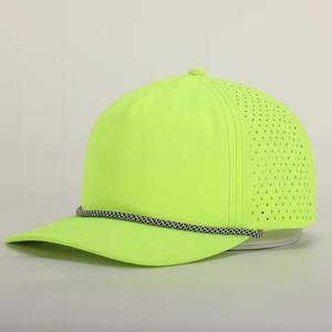 หมวกแก๊ปแบบ Snapback เจาะรูด้วยเลเซอร์ ปรับแต่งได้ 5 แผง  แบบกันน้ำ สำหรับกีฬากอล์ฟ พร้อมเชือก - Product Image 1