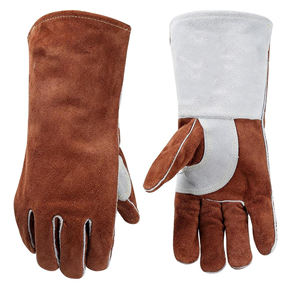 Guantes de Soldadura de Cuero Vacuno de Doble Capa Resistentes al Calor, Guantes de Seguridad para Soldadura de Argón, para Soldadura MIG TIG - Product Image 5