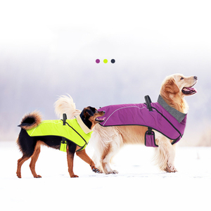 Waterproof Winter <b>Dog</b> Coat Reflective Fleece Lined Warm Pet Jacket with Adjustable Buckle and Harness Handle - Product Image 2